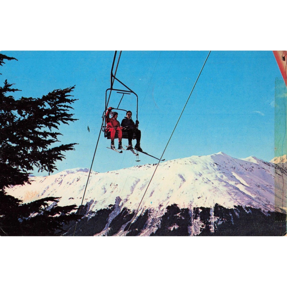Mt Alyeska Ski Resort Alaska Plastichrome Postcard Chairlift Chugach 1963